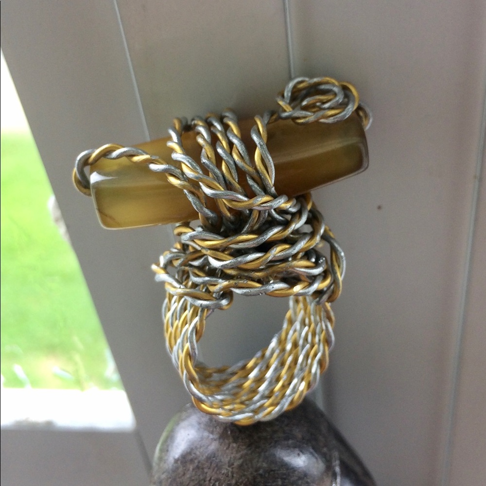 Braided gold and silver copper ring